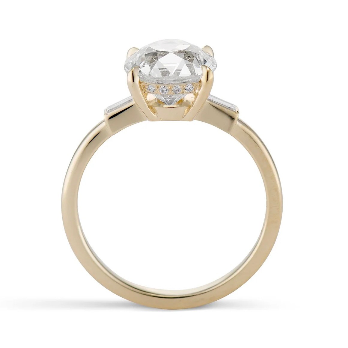 a diamond ring with a hidden halo setting
