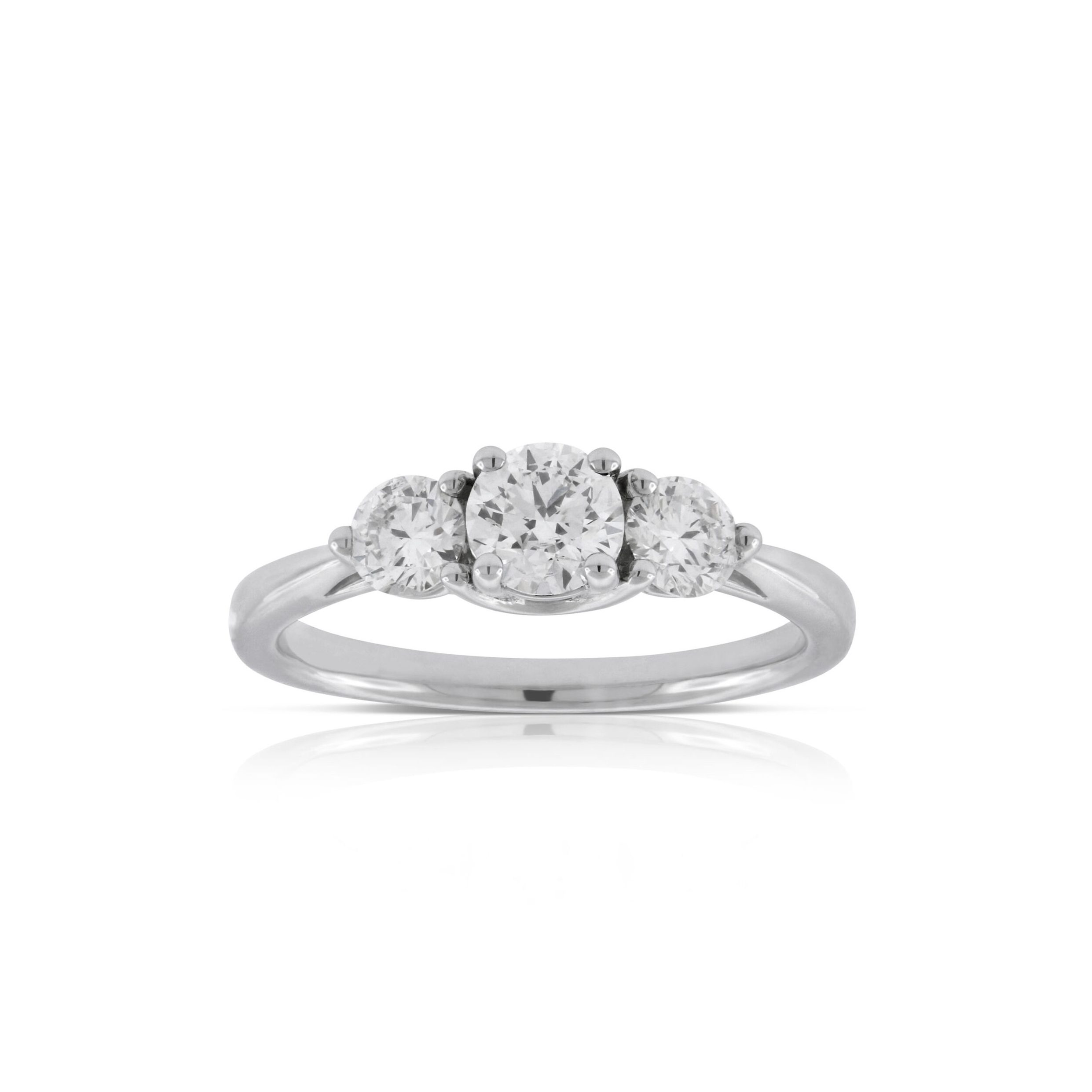 affordable engagement rings: three stone diamond ring