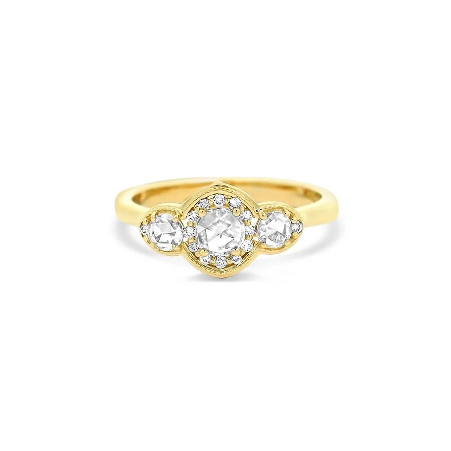 affordable engagement rings: three stone ring