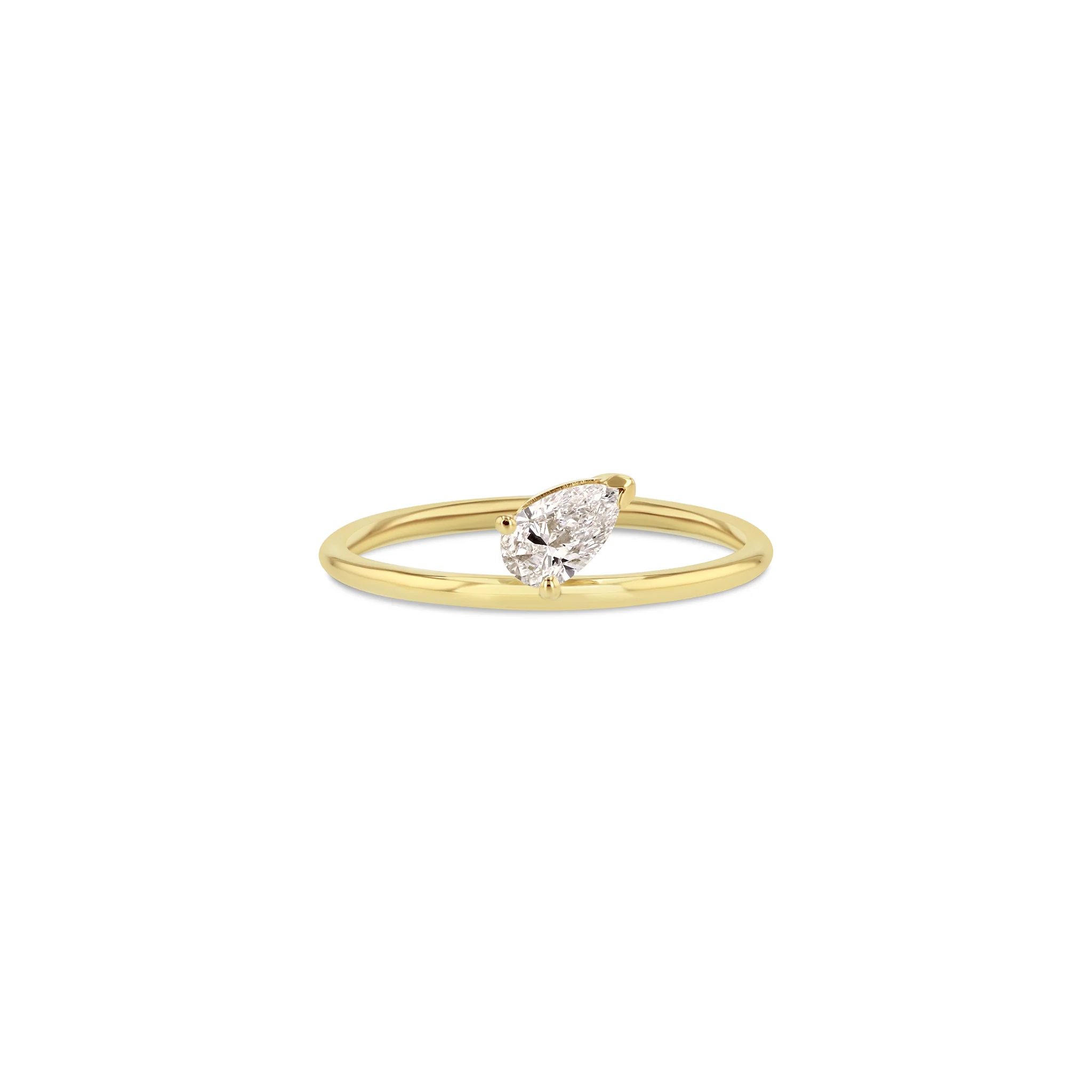 affordable engagement rings: pear diamond ring