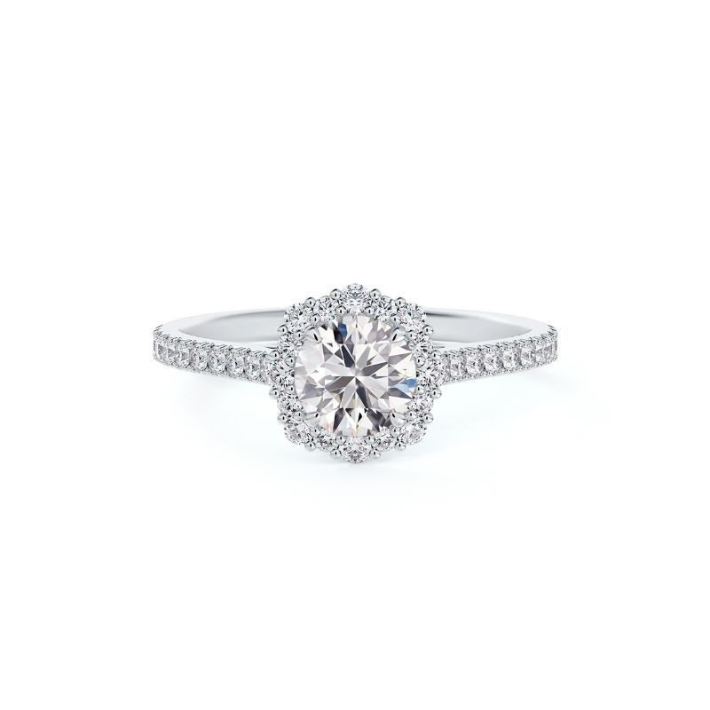 affordable engagement rings: diamond ring with halo