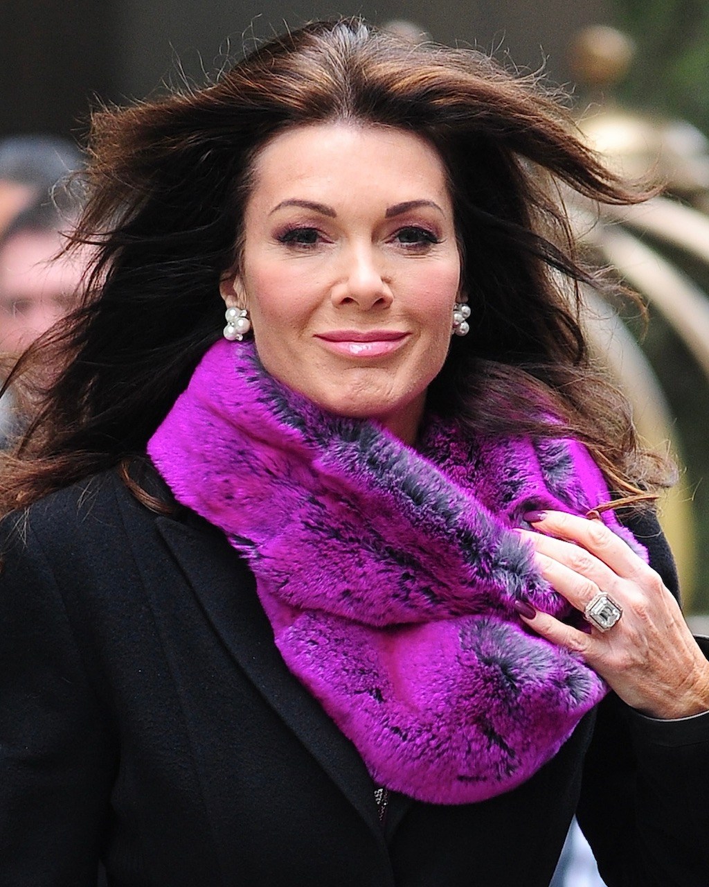 Lisa Vanderpump is seen wearing her diamond engagement ring from Ken Todd in Soho on January 30, 2013 in New York City. (Getty Images)