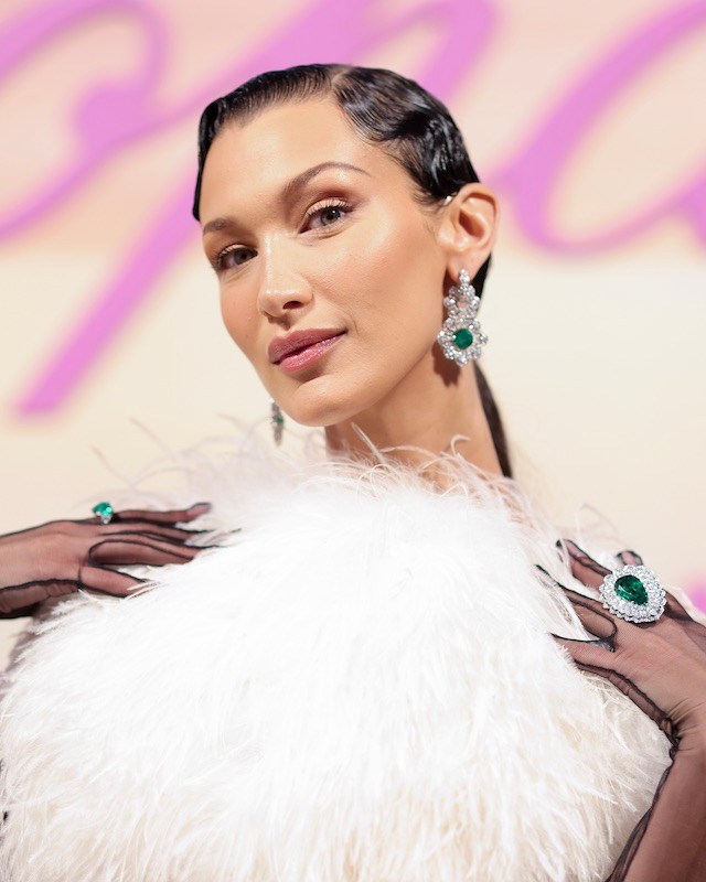 Bella Hadid attends a dinner hosted by Chopard during the 74th annual Cannes Film Festival on July 07, 2021 in Cannes, France. (Getty Images)