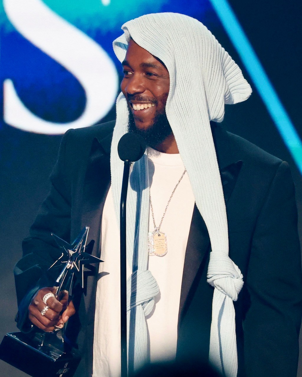 Kendrick Lamar Wore Diamond Dog Tags to the 2025 BET Awards