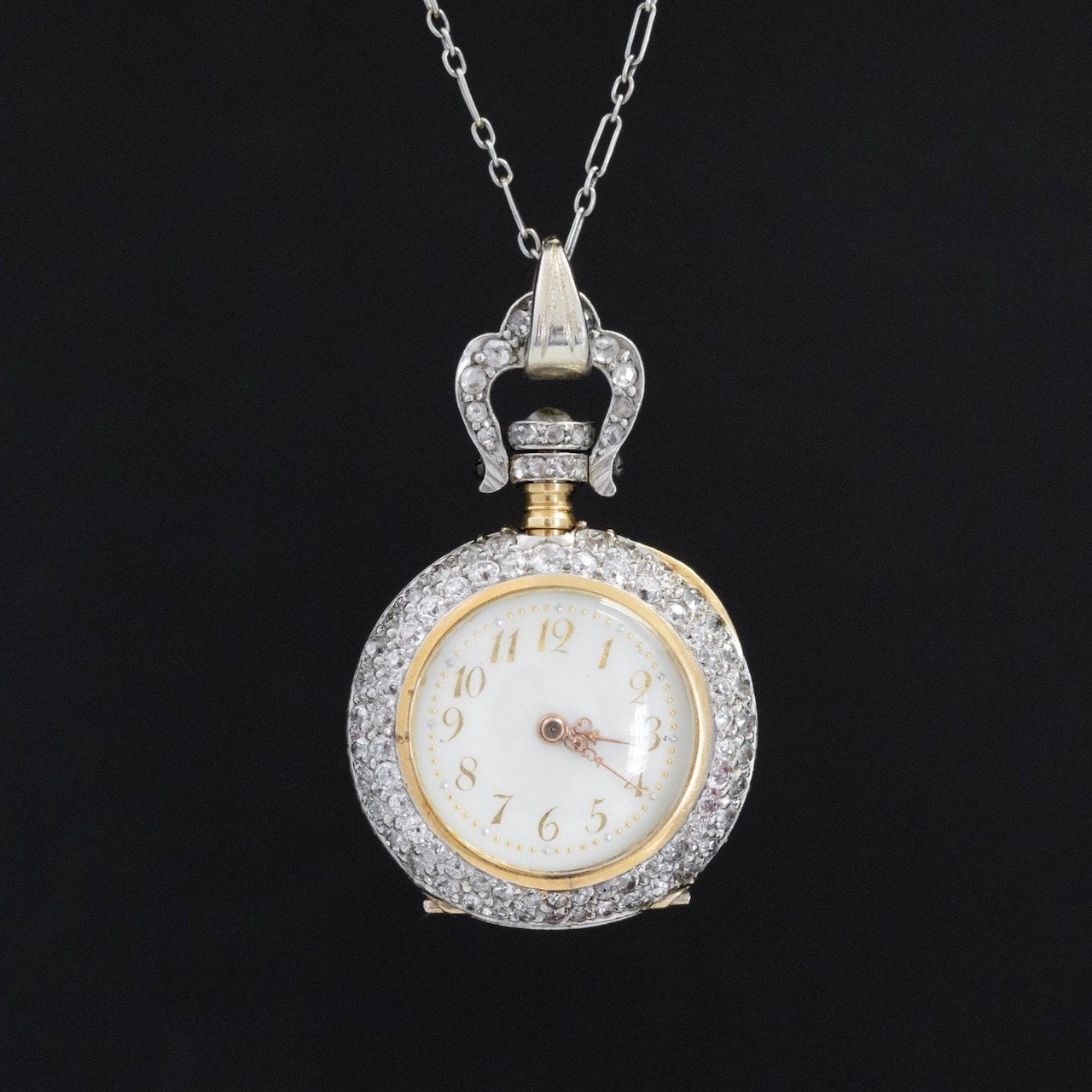 diamond watch necklace