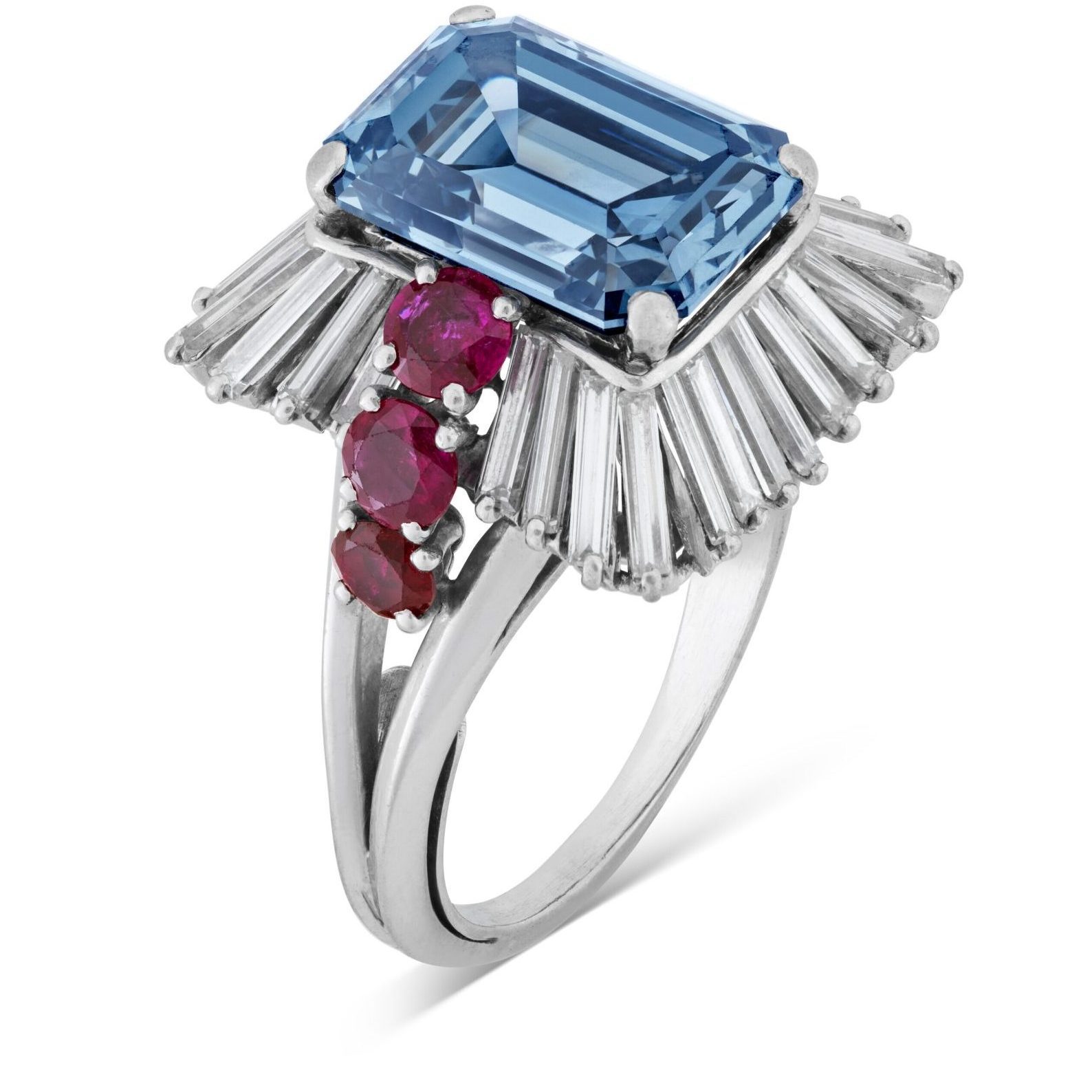 Exceptional Colored Diamond, Diamond and Ruby Ballerina Ring, Mounted by Boucheron (Courtesy of Christie's)