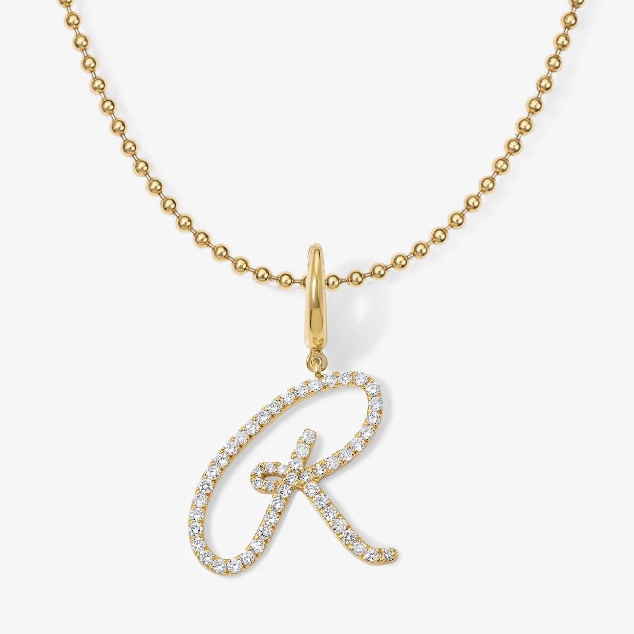Bridesmaid Gifts Stephanie Gottlieb Signature Script Initial Charm, $2,500, stephaniegottlieb.com