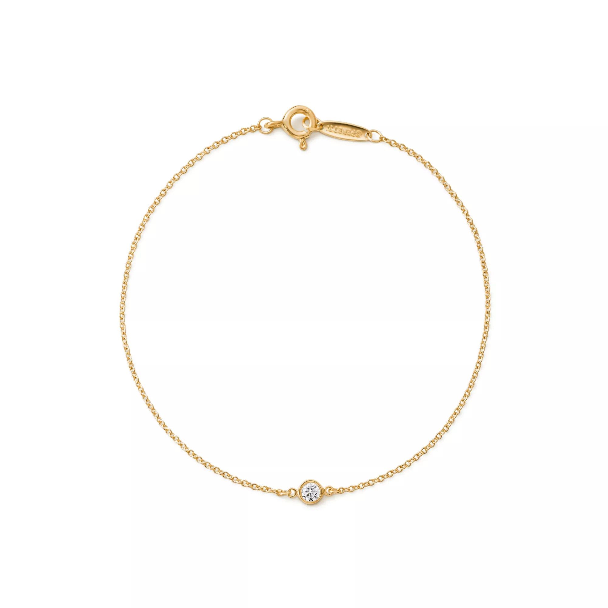 Bridesmaid Gifts Tiffany & Co. Elsa Peretti® Diamonds by the Yard Single Diamond Bracelet in Yellow Gold, $1,200, tiffany.com