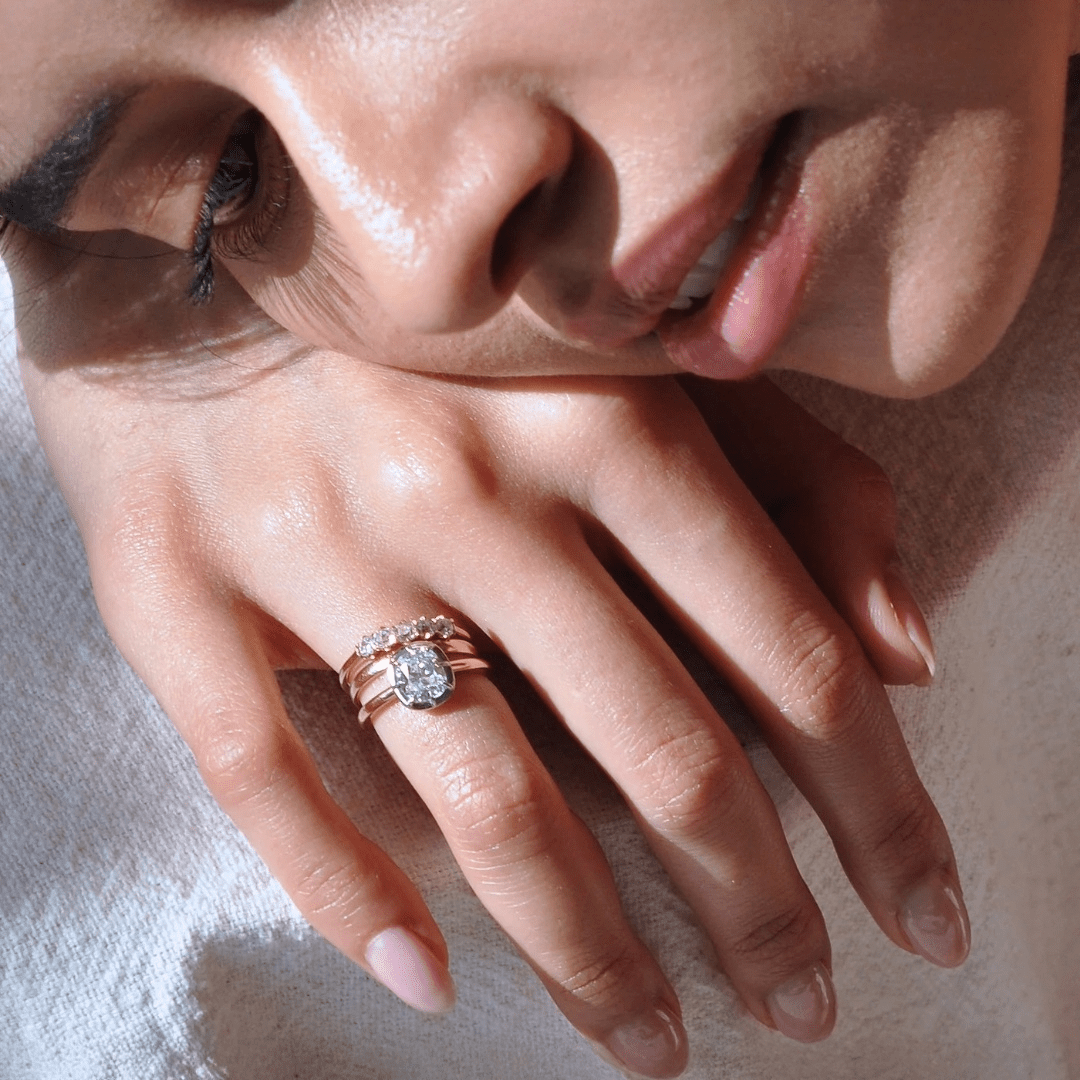cushion cut diamond ring