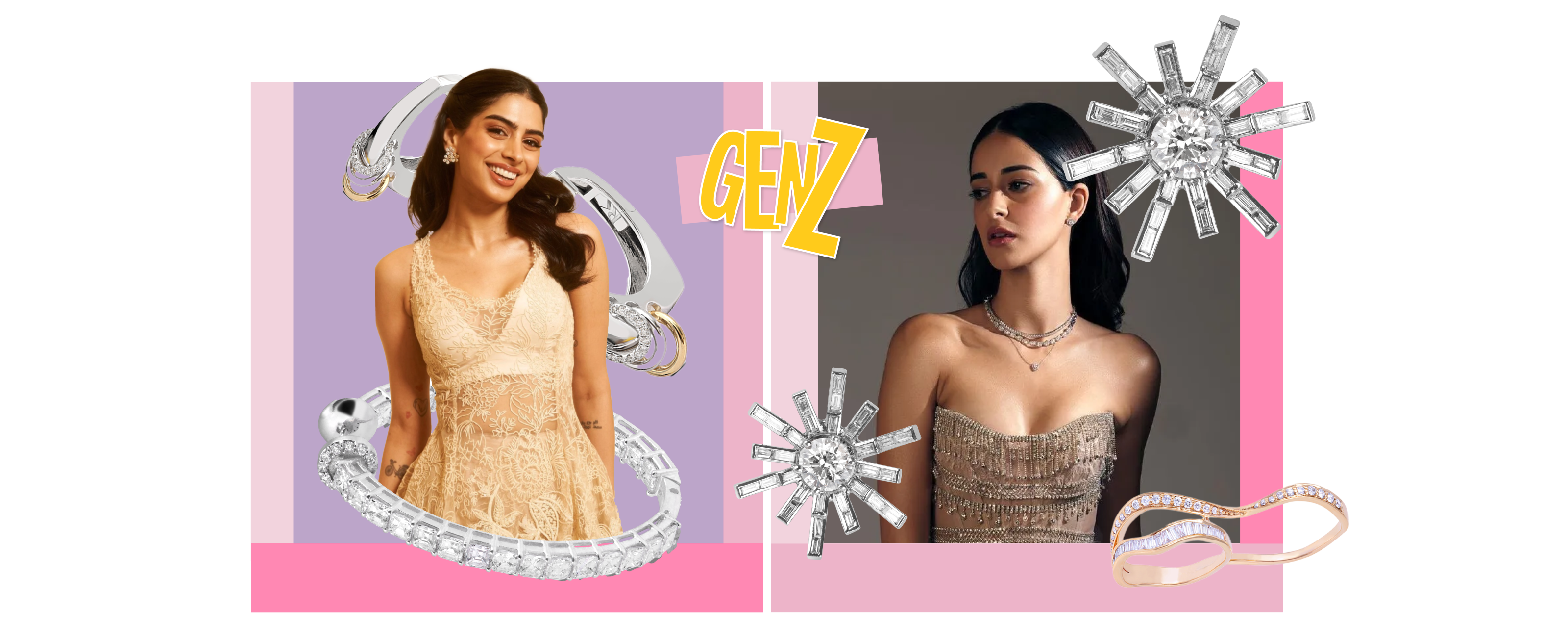 Gen Z style with Y2K fashion, bold streetwear, and eclectic diamond jewellery.