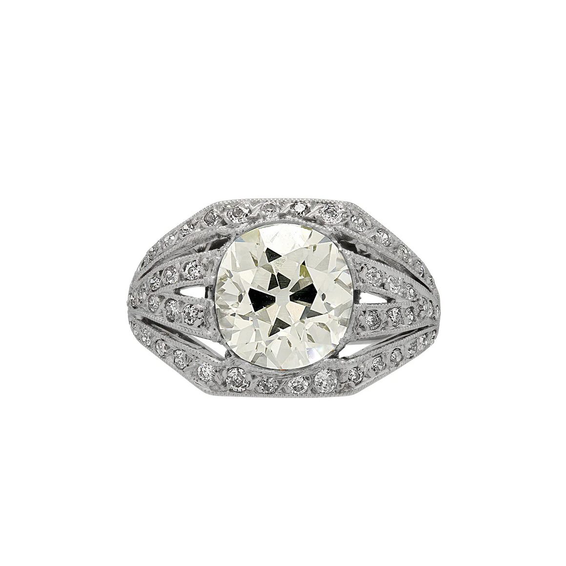 old mine cut diamond ring