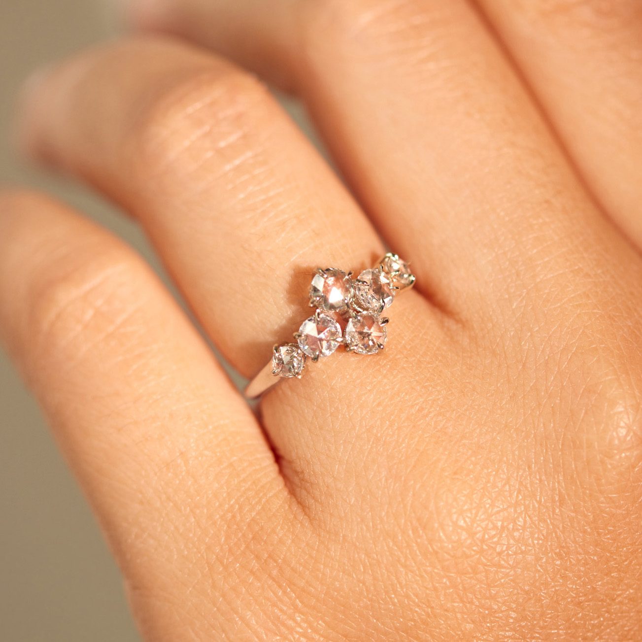 rose cut diamond ring