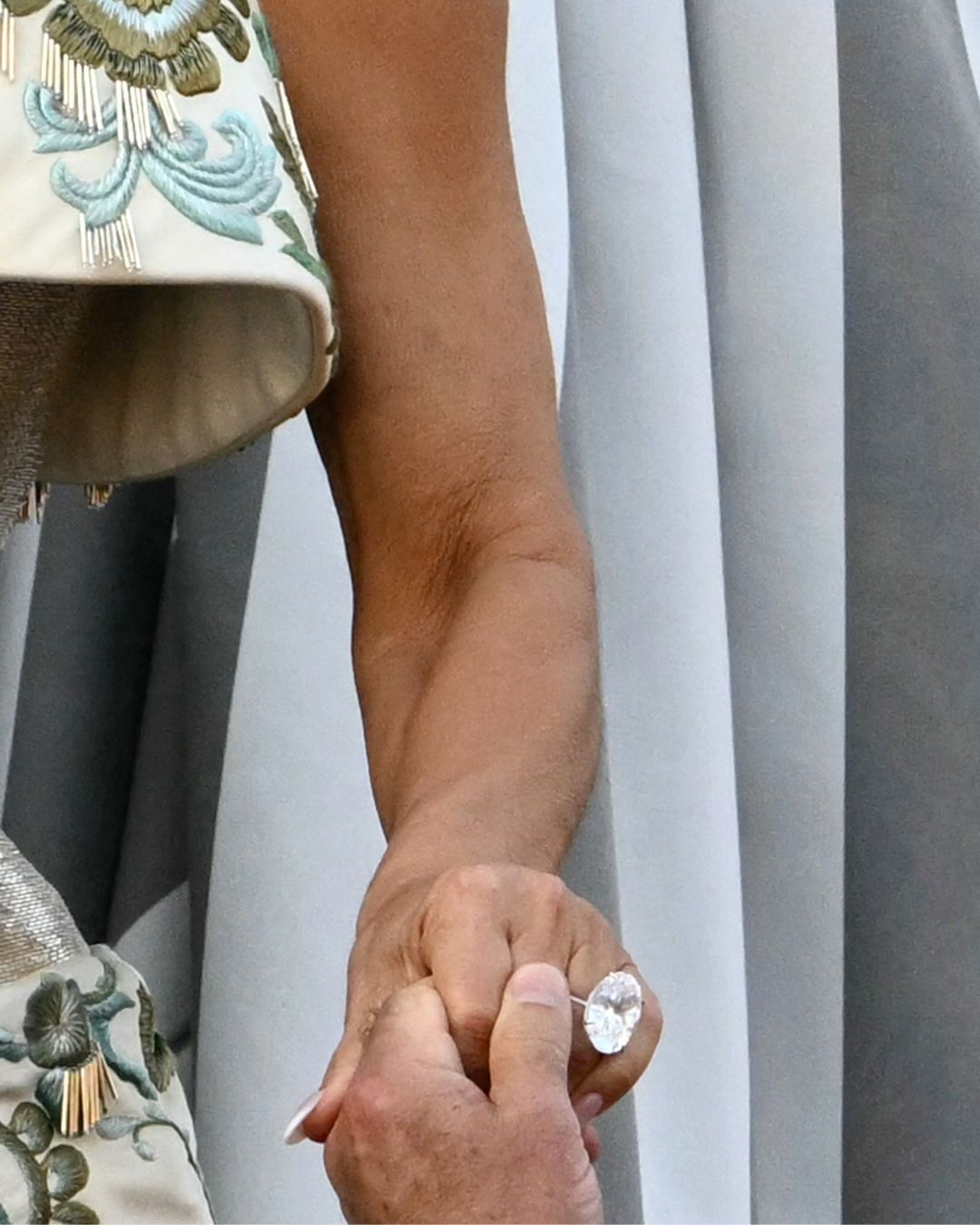 Lauren Sanchez Bezos wedding: Lauren Sanchez in Venice, wearing her 30-40 carat oval-shaped diamond ring