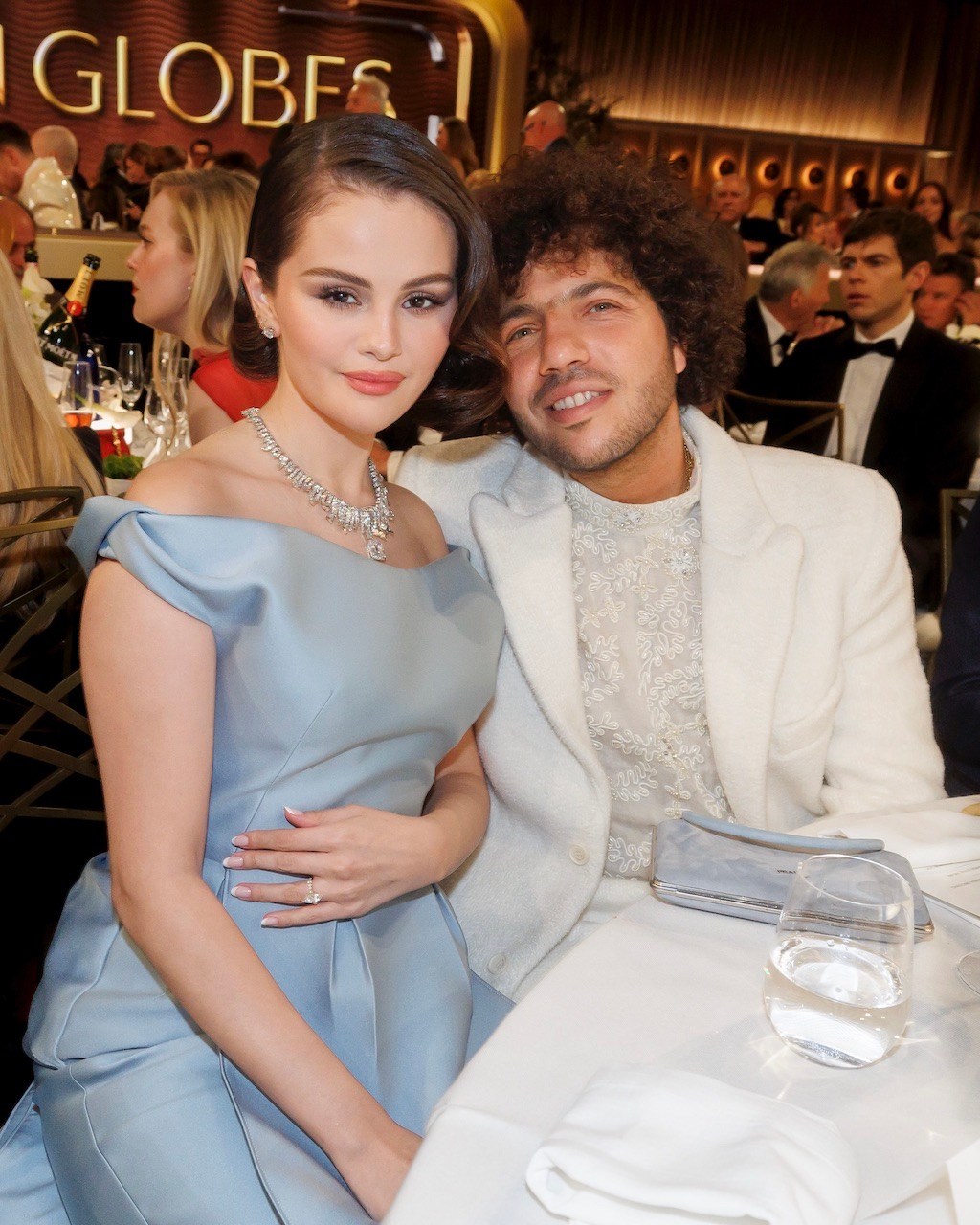 Selena Gomez, Benny Blanco during the 82nd Annual Golden Globes held at The Beverly Hilton on January 05, 2025 in Beverly Hills, California. (Getty Images)