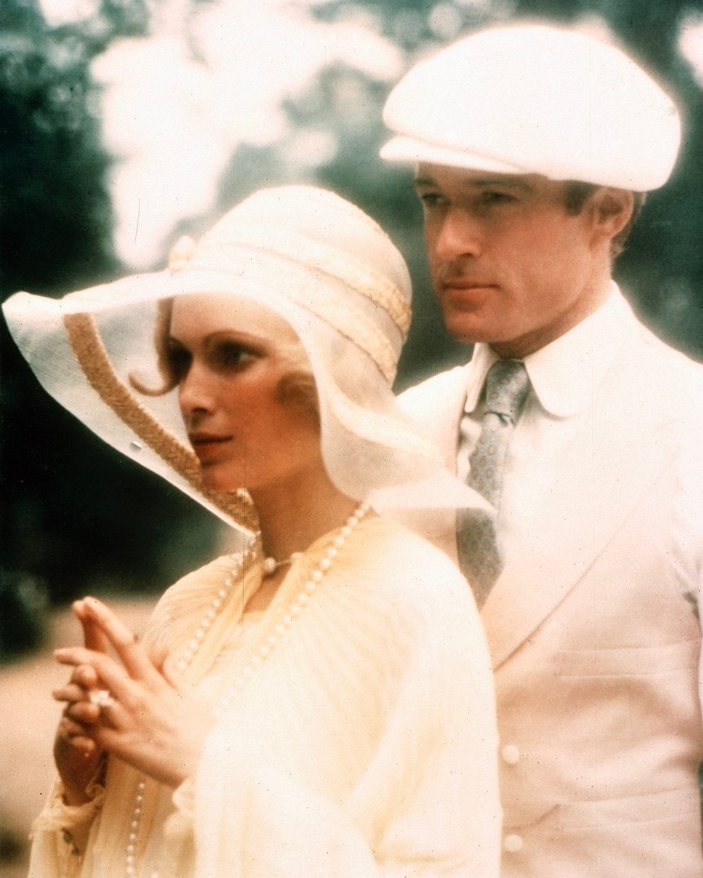 Mia Farrow and Robert Redford in the film 'The Great Gatsby' in Newport, Rhode Island, 1973. (Getty Images)