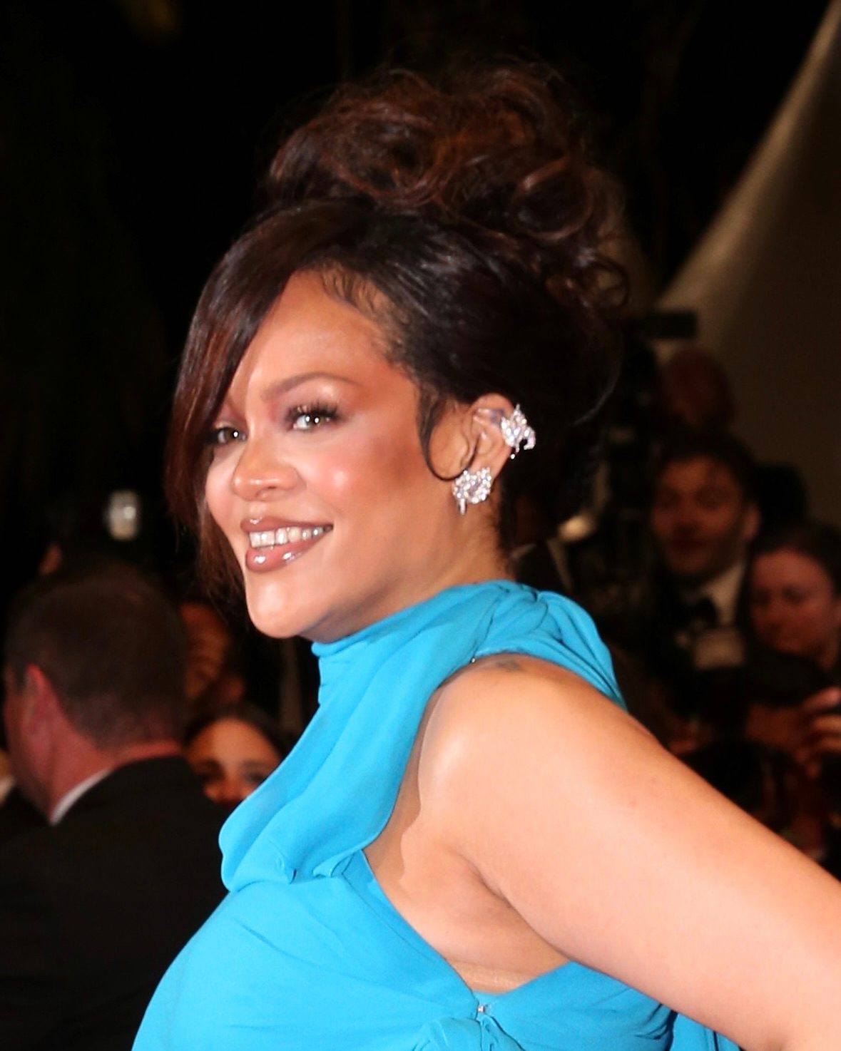 Rihanna wore a Boucheron diamond earscape at the 2025 Cannes Film Festival