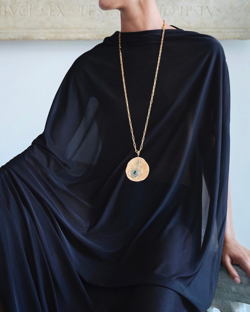 Long Necklace Mellerio Talisman Medal Paon, Price Upon Request, us.mellerio.fr