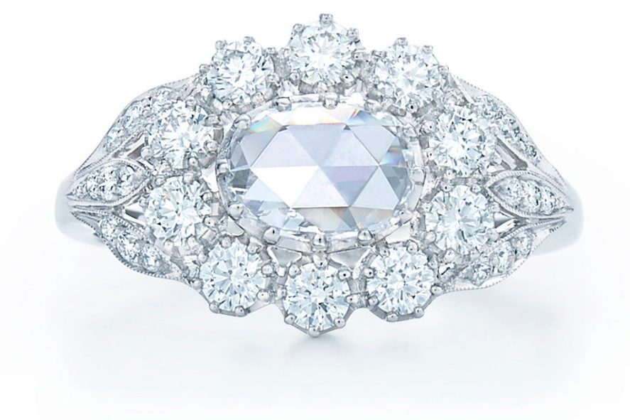 cluster rose cut diamond ring