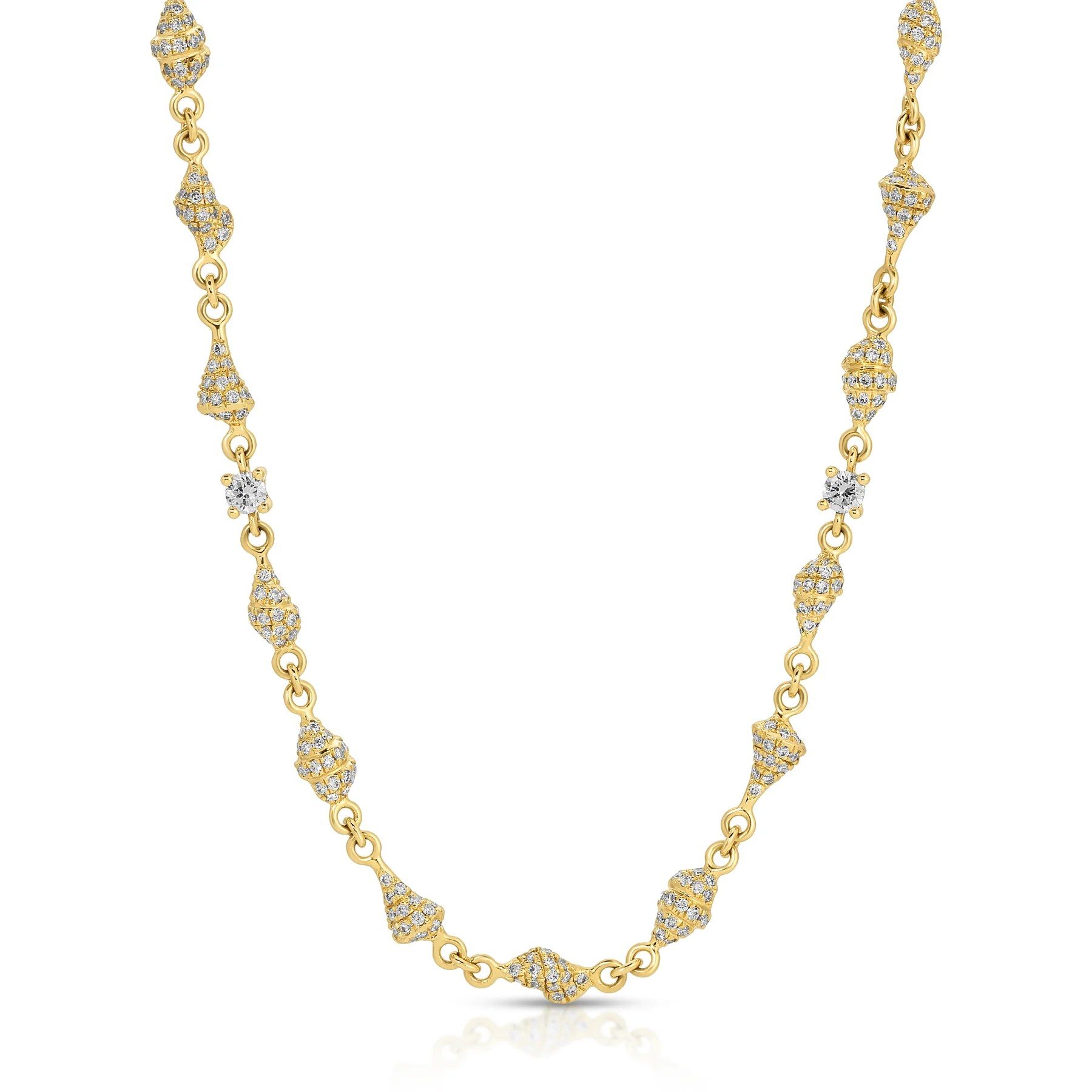 shell jewelry: diamond shell necklace