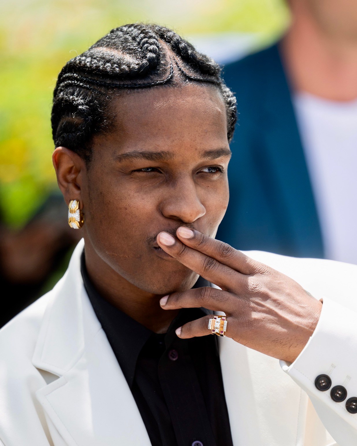 A$AP Rocky wearing diamond pinky rings for men mens pinky rings