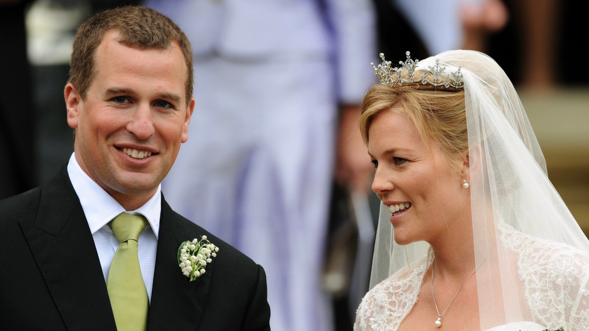 Autumn Kelly and Peter Phillips after their wedding ceremony at St George's Chapel, in Windsor Castle