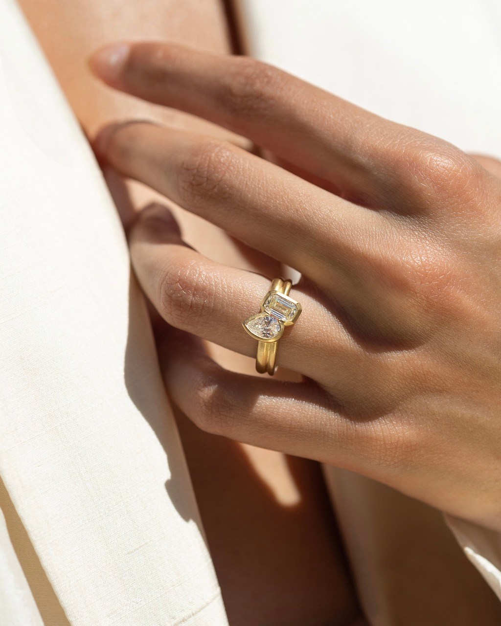White Space Touch Toi et Moi Ring