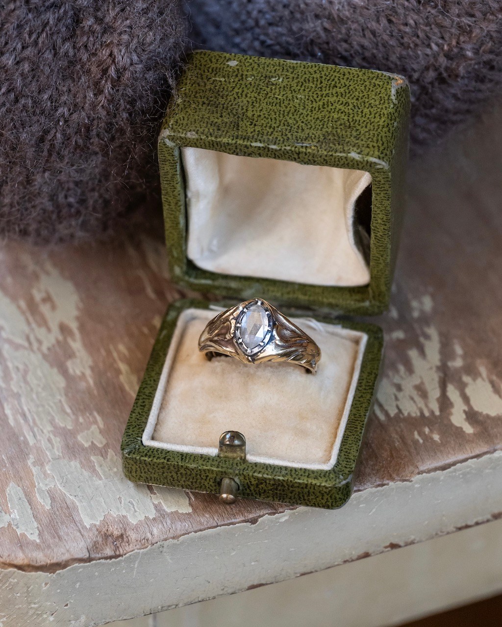 Learn all about Lynn Yaeger's Antique Jewelry shopping tips vintage marquise cut diamond ring