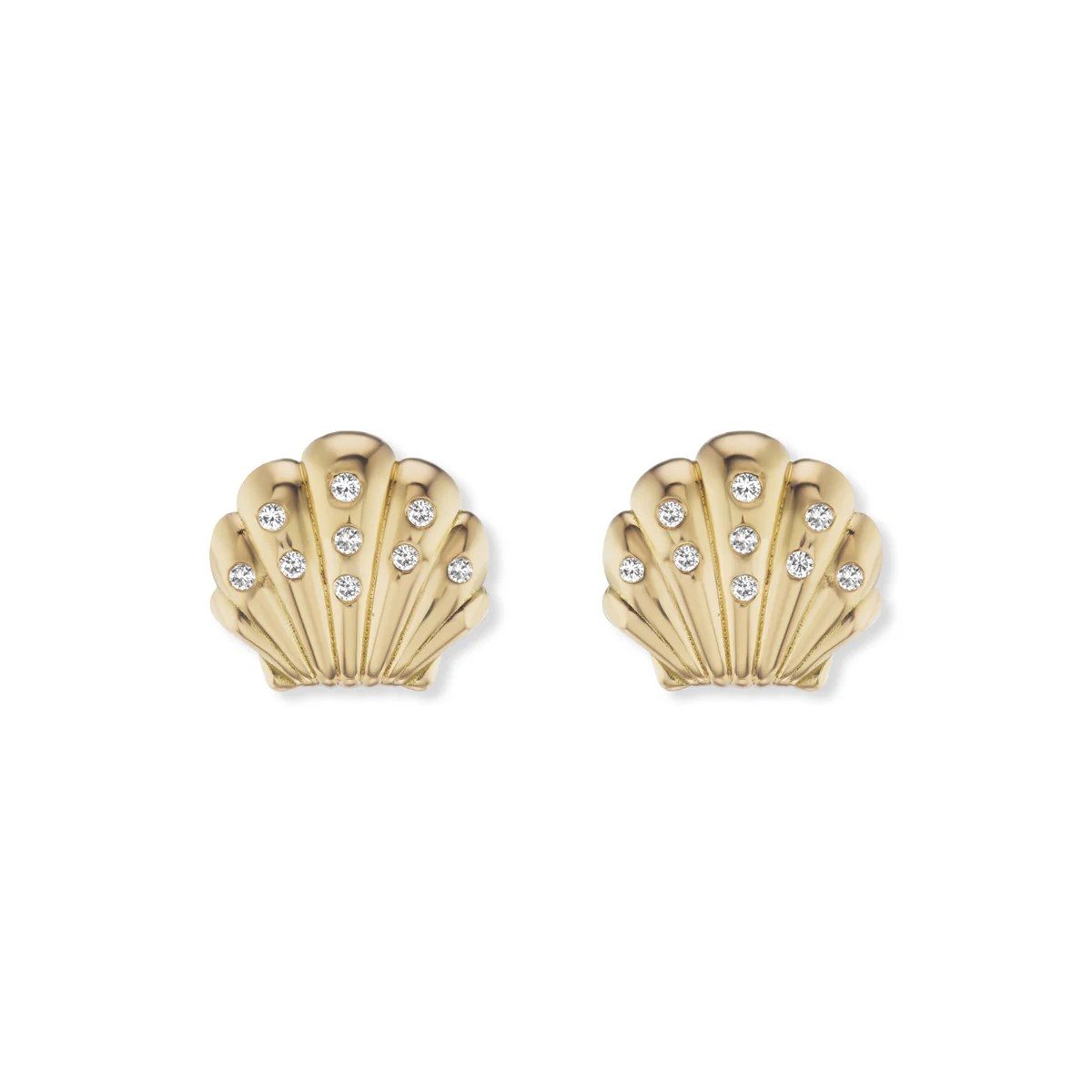 shell jewelry: diamond shell earrings