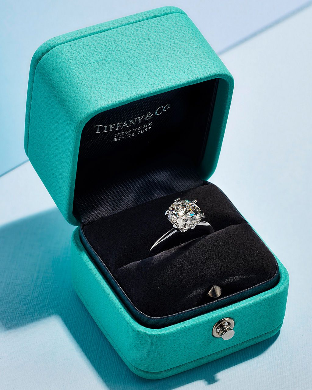 The Tiffany® Setting, a six-prong solitaire design introduced in 1886, revolutionized the engagement ring. (Courtesy of Tiffany & Co.)