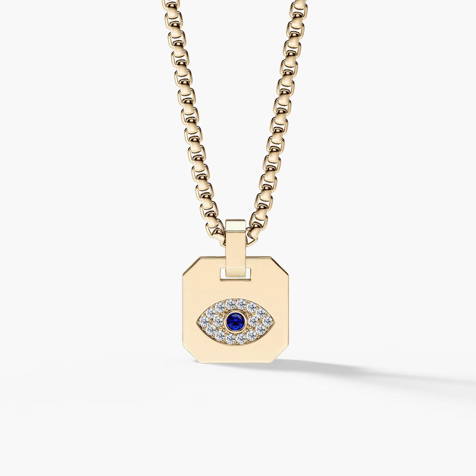 evil eye jewelry: dog tag with diamonds