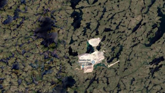 Google Maps Image of the Gahcho Kué Diamond Mine, located in the Northwest Territories of Canada. (Google Maps)