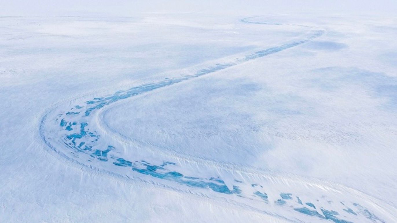 Ice roads near the Gahcho Kué Diamond Mine, located in the Northwest Territories of Canada.