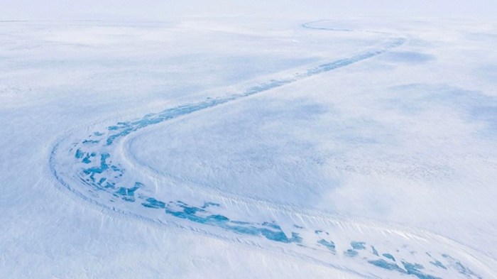 Ice roads near the Gahcho Kué Diamond Mine, located in the Northwest Territories of Canada.