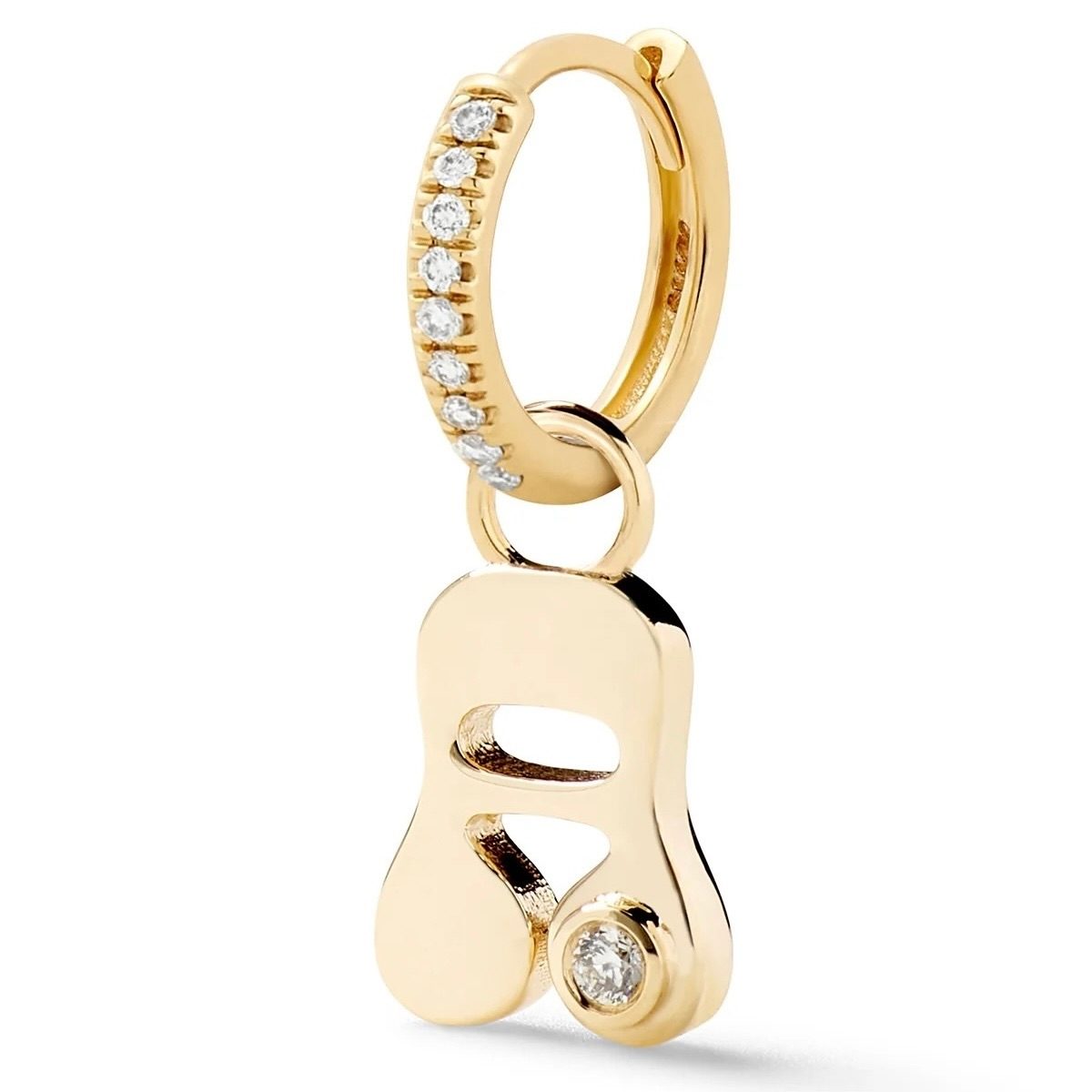 affordable diamond jewelry: diamond huggie