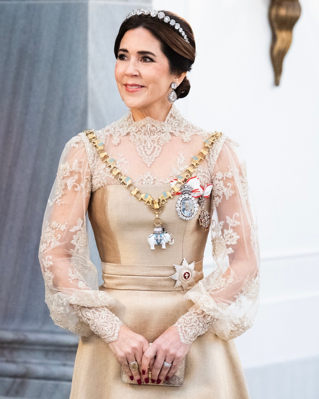 Queen Mary of Denmark attends the New Year's Day Parade hosted by King Frederik X of Denmark and Queen Mary of Denmark at Christian VII's Palace on January 1, 2026 in Copenhagen, Denmark. (Photo by Martin Sylvest Andersen/Getty Images)