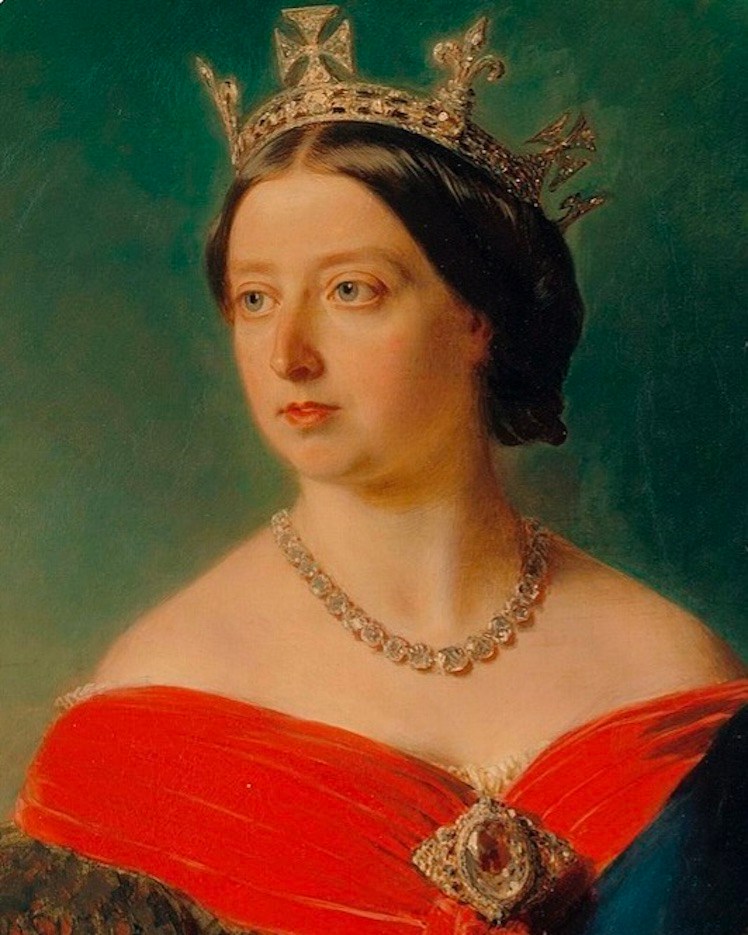 Queen Victoria wearing the Koh-i-Noor diamond as a brooch, by Franz Xaver Winterhalter.
