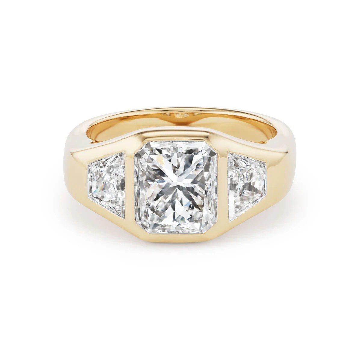 Brent Neale One-of-a-Kind BNS Ring with Radiant Cut Diamond and Diamond Trapezoid Sides, Explore Custom, brentneale.com