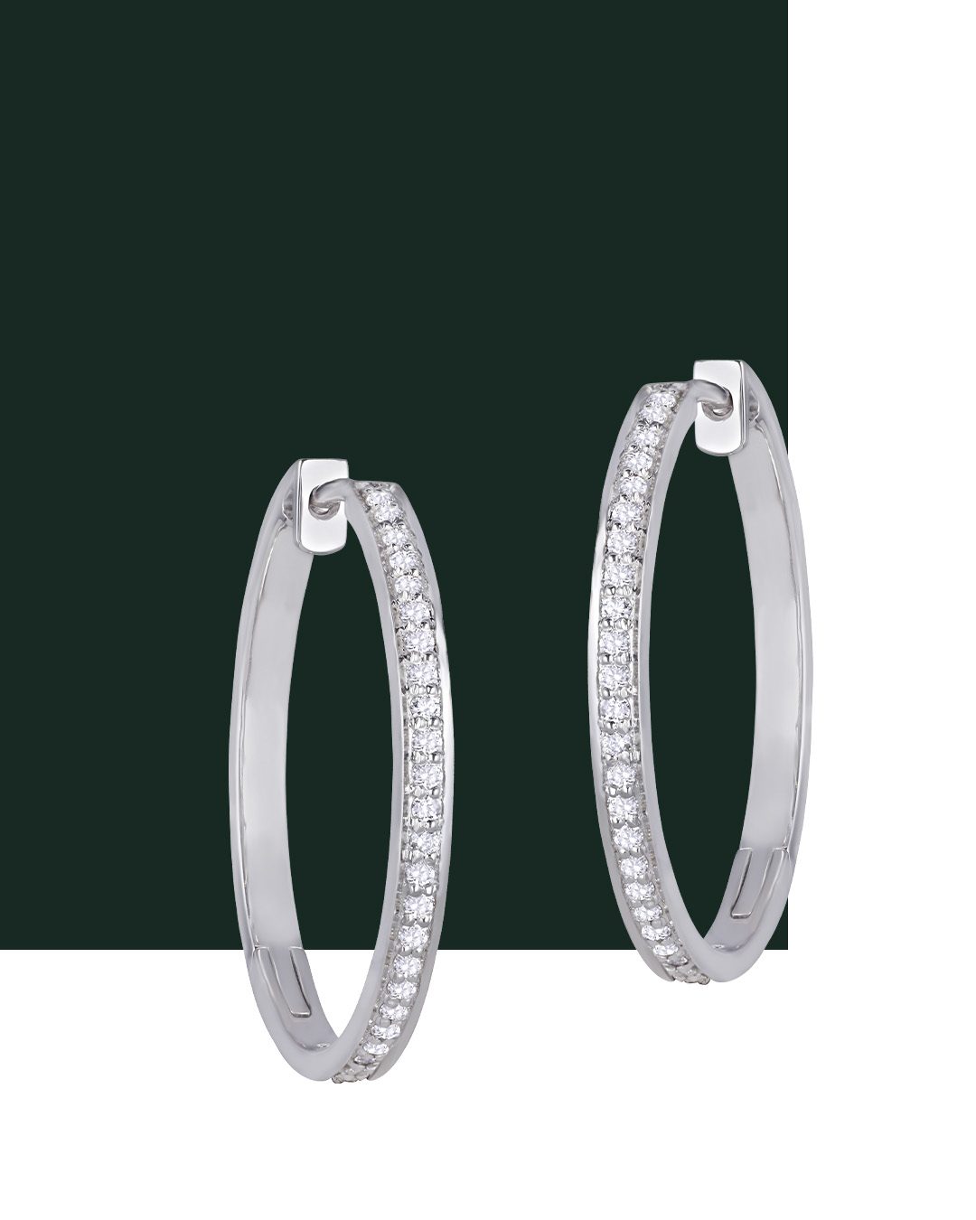 Diamond hoops as bridal gift