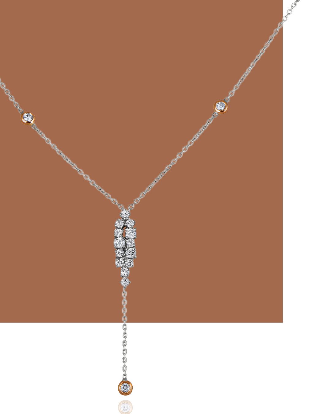 Y-drop minimal diamond necklace