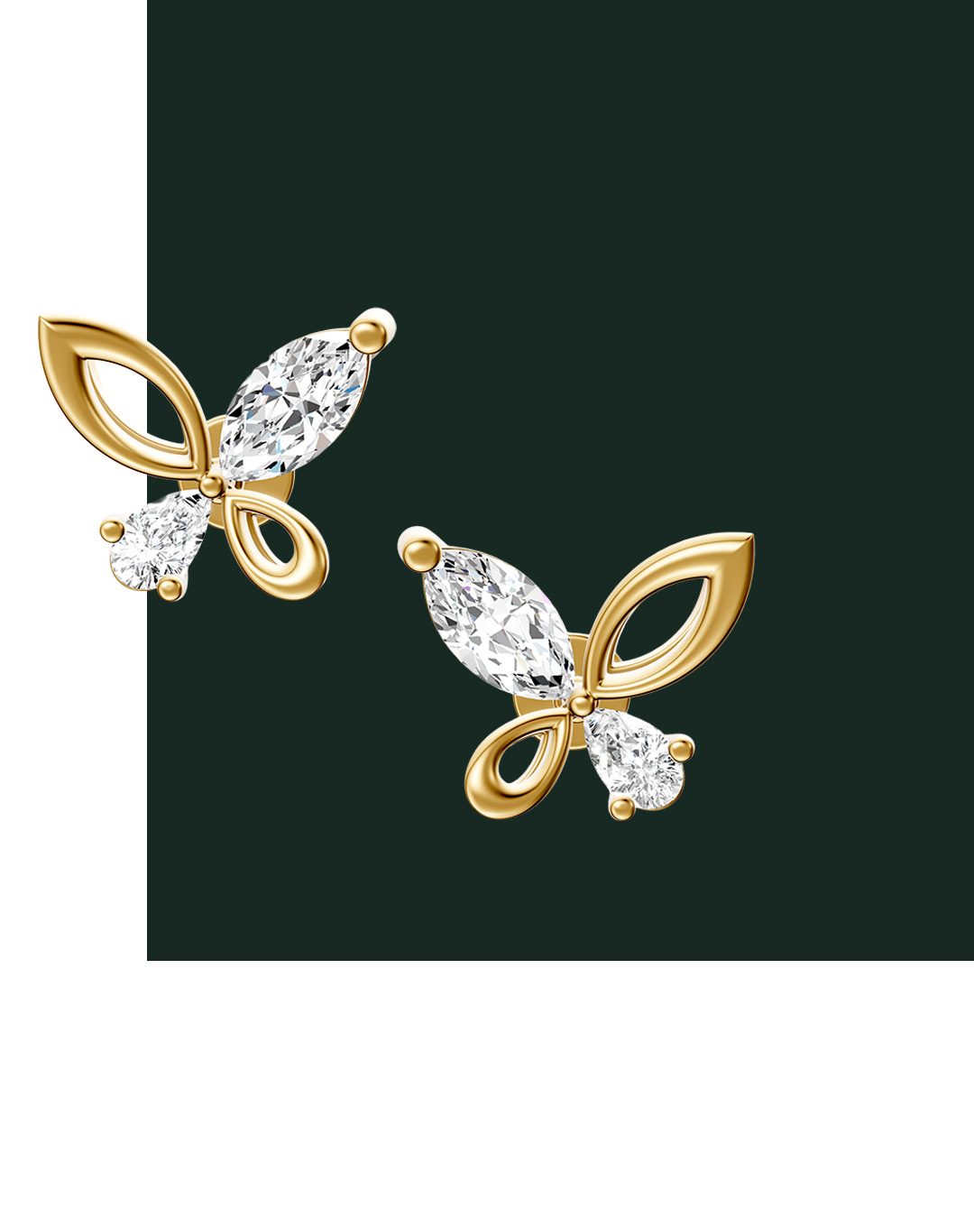 Marquise-cut diamond earring