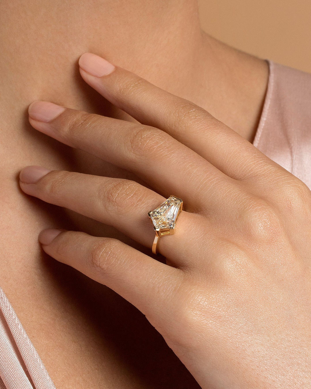 step cut diamond ring