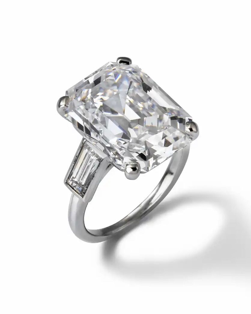 Grace Kelly's 10.48-carat emerald-cut diamond engagement ring
