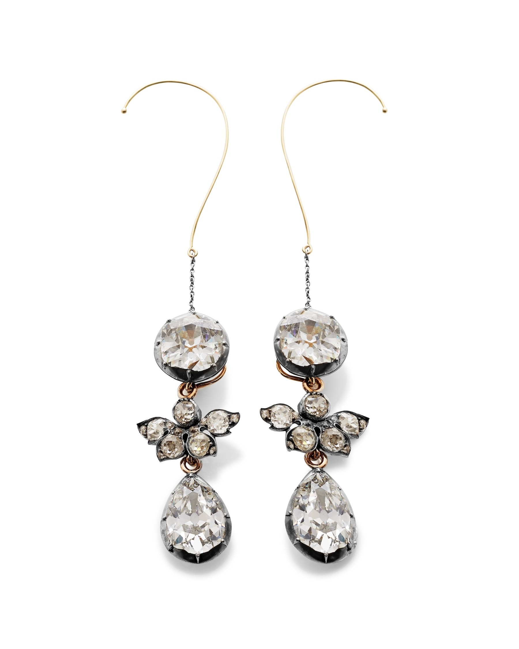Royal Danish Crown Jewels Collection Brilliant Cut Diamond earrings.
