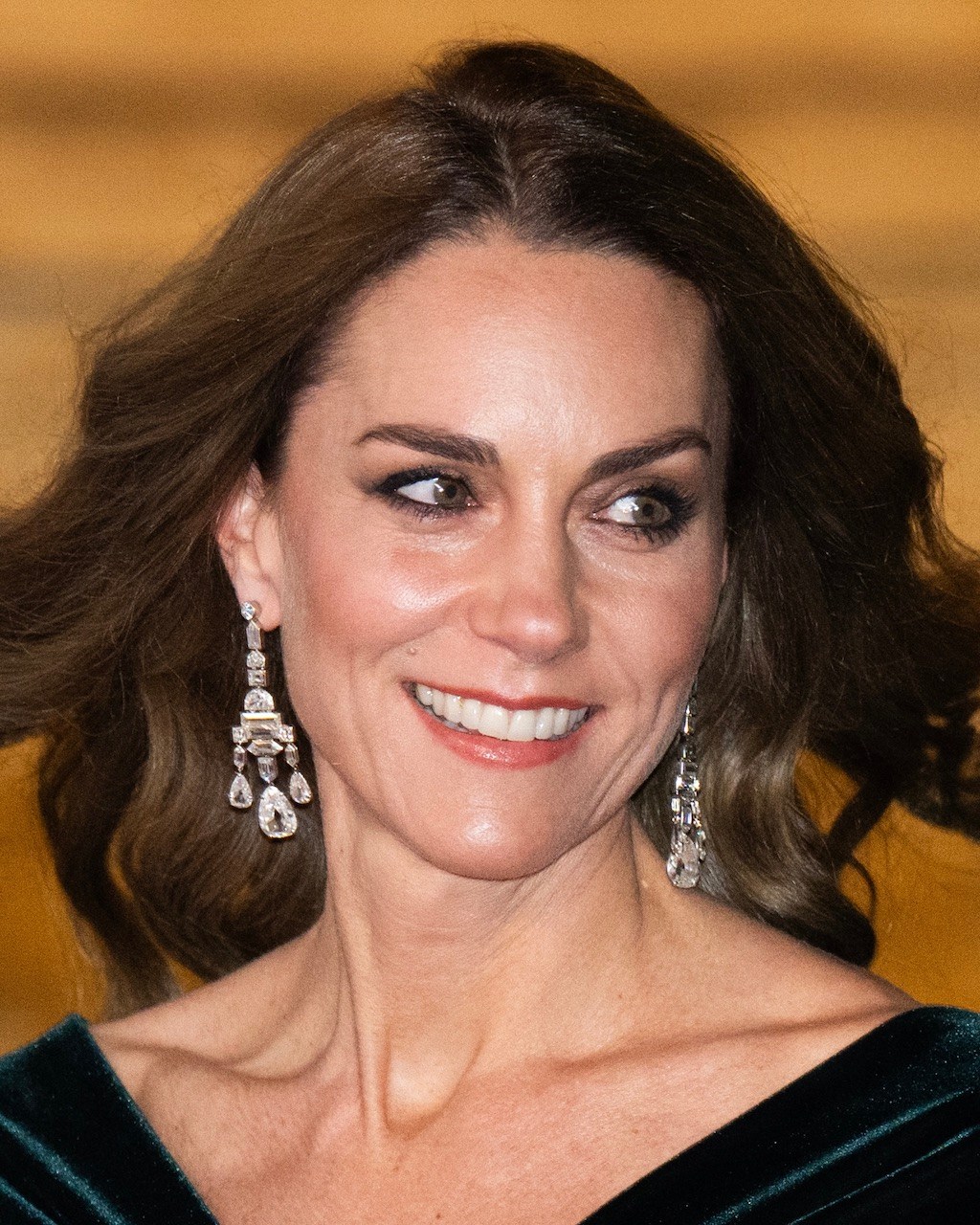 Catherine, Princess of Wales wears Queen Elizabeth II’s Greville Chandelier Earrings at the Royal Variety Performance at Royal Albert Hall on November 19, 2025. (Getty Images)