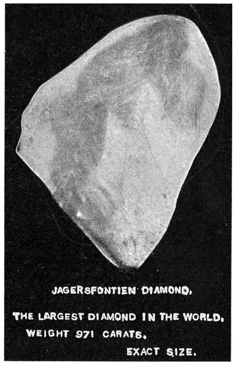 Photo depicting The Exelsior Diamond in Mark Twain's 1897 travelogue, Following the Equator