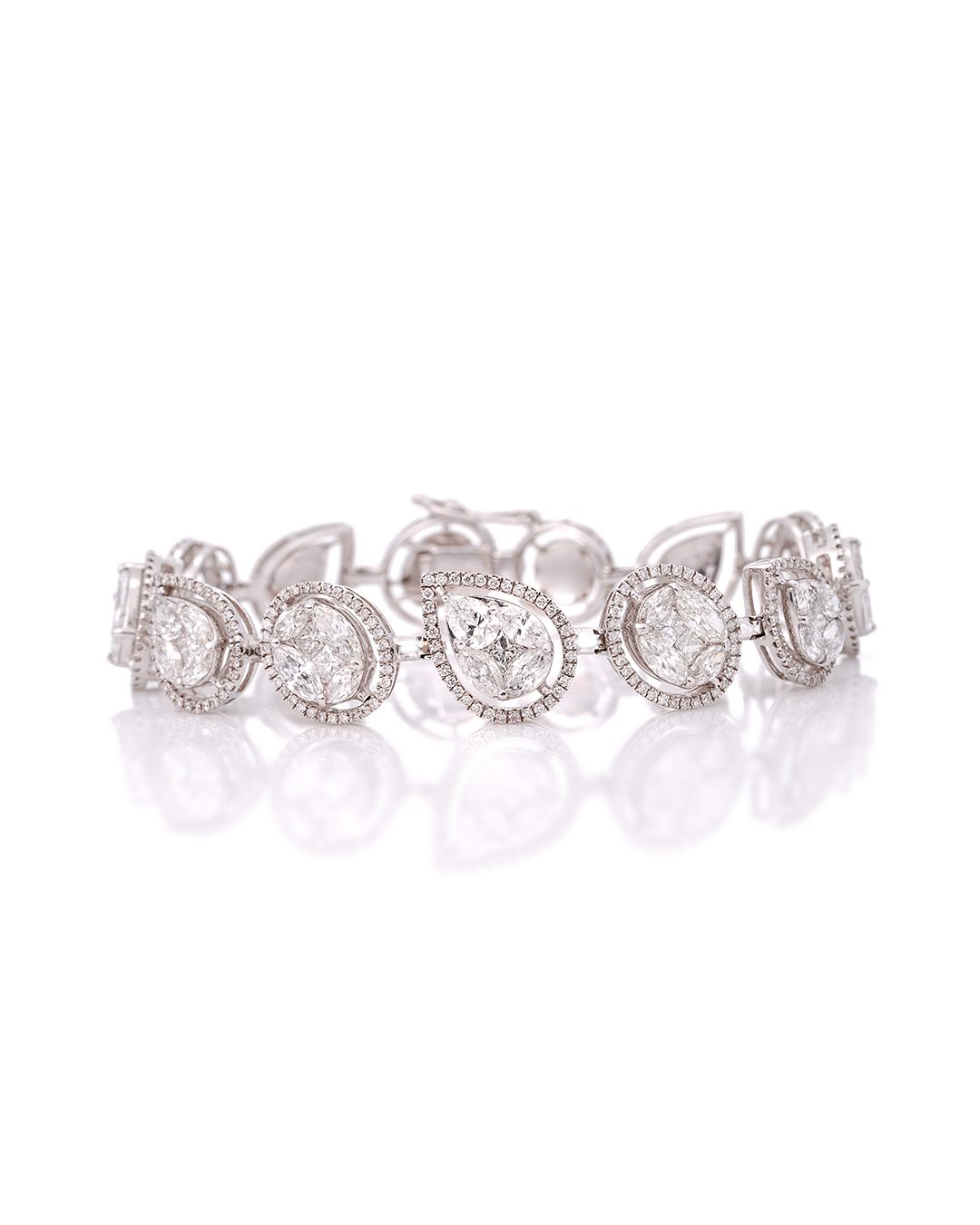 Luxury diamond bracelet featuring bold floral cluster settings