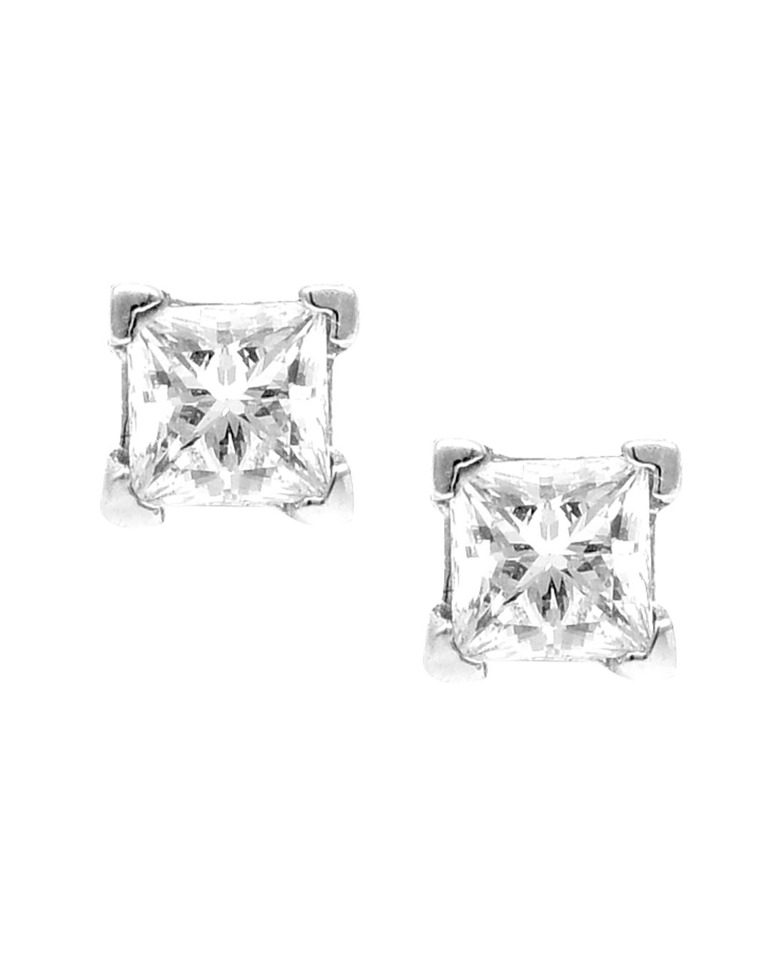Square shaped diamond earring