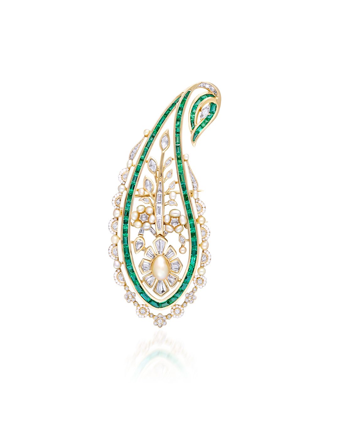 Flower Shaped Diamond Brooch