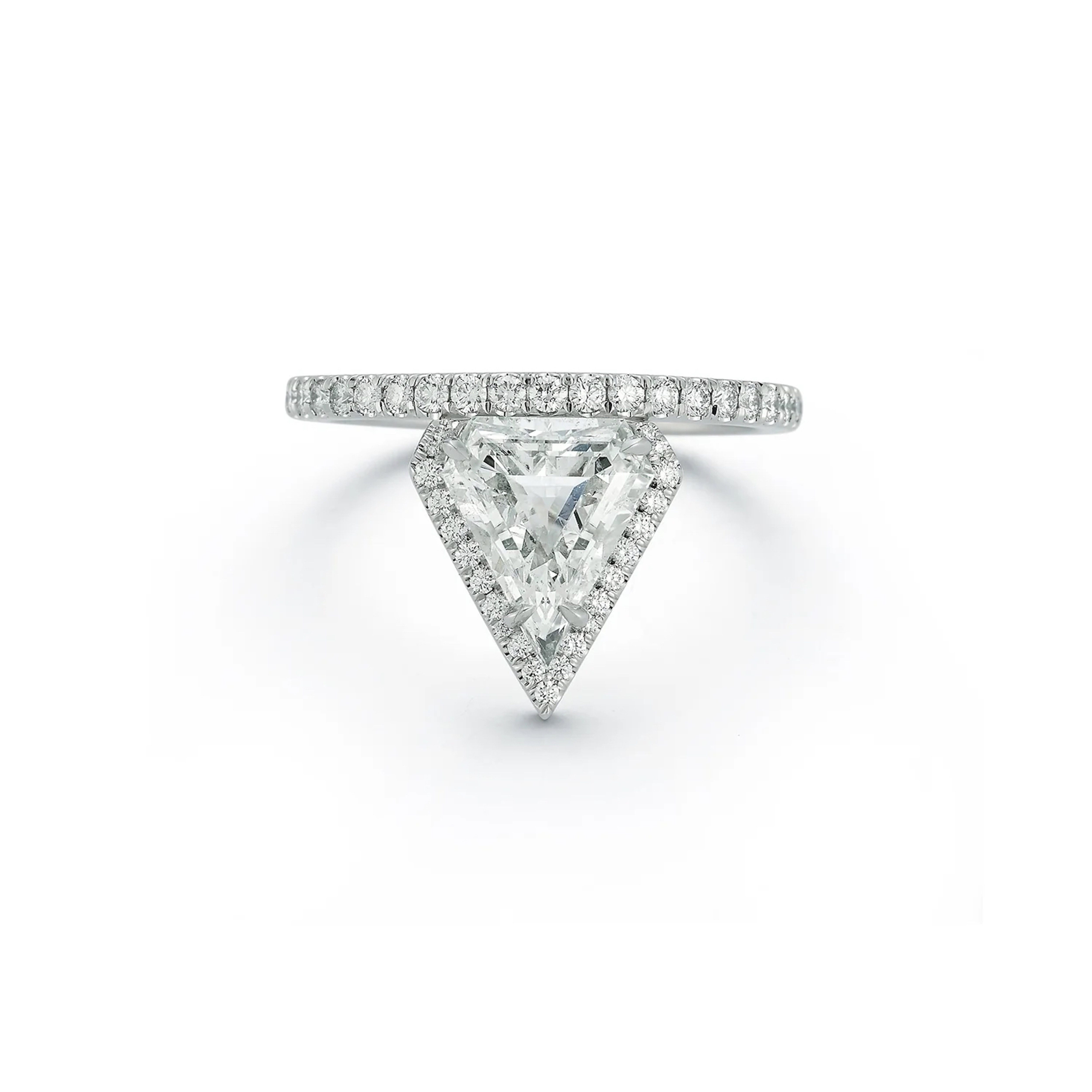 shield diamond cut ring