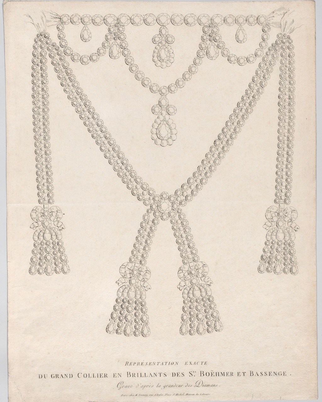 Sketch of the Anglesey Necklace, a famous piece of Georgian jewelry